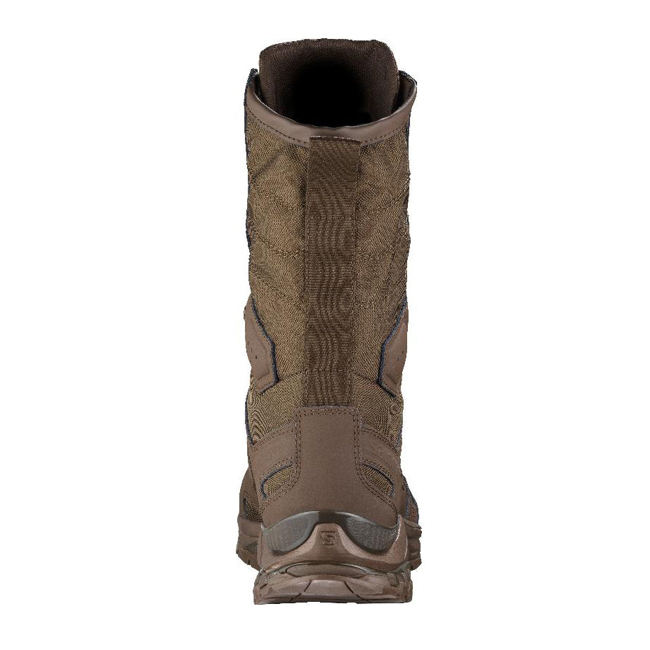 Rear view of the Ranger Brown Salomon XA Forces Jungle Boot showing the supportive high-cut design and durable construction.