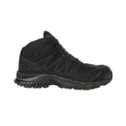 Black Salomon XA Forces Mid tactical boot featuring a lightweight design, mid-height ankle support, and all-terrain traction for military and law enforcement use.