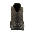 Rear view of the Ranger Brown Salomon XA Forces Mid tactical boot showing stability-focused heel support and mid-height protection.