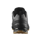 Back heel view of Salomon XA Pro Forces Castlerock tactical footwear displaying chassis stability system and supportive rear structure