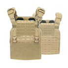 Shaw Concepts ARC Carrier V2 Base in Coyote modular plate carrier platform without cummerbund, adjustable Spider System armor chassis with StratusFit foam padding and placard compatible front panel built for military combat gear, field loadouts, and law enforcement duty armor setups made in the USA