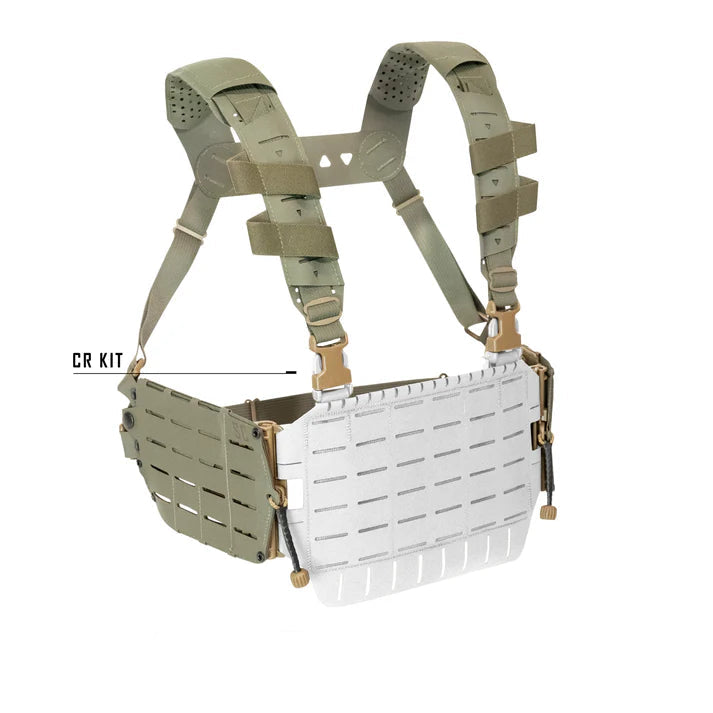 Shaw Concepts ARC Chest Rig Kit V2 in Ranger Green featuring the complete modular chest rig conversion system with S-LOK wings, H-harness, First Spear Tube compatibility, and adjustable shoulder and back straps.