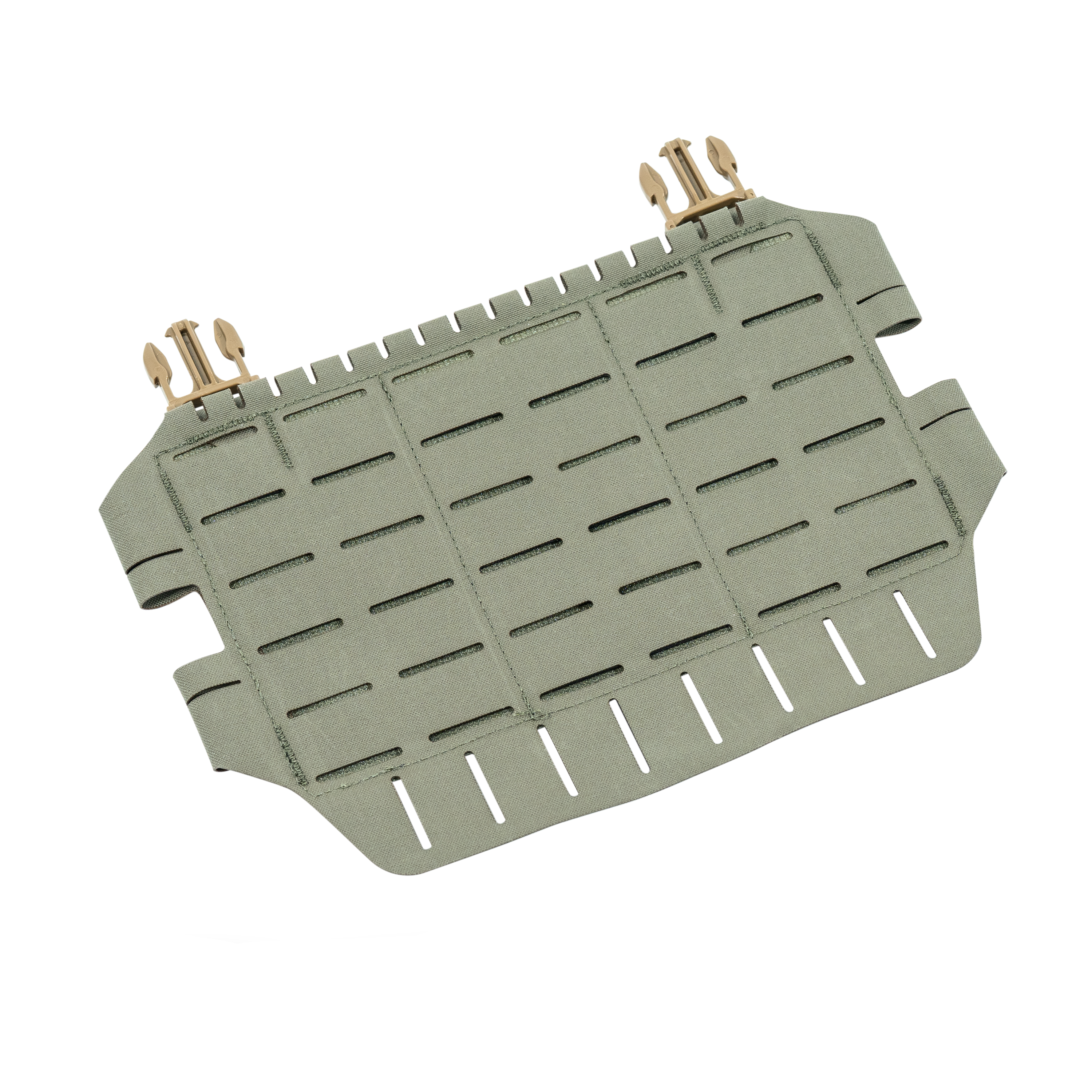 Shaw Concepts ARC MOLLE Placard in Ranger Green featuring a customizable MOLLE field, reinforced construction, and adjustable plate carrier integration.