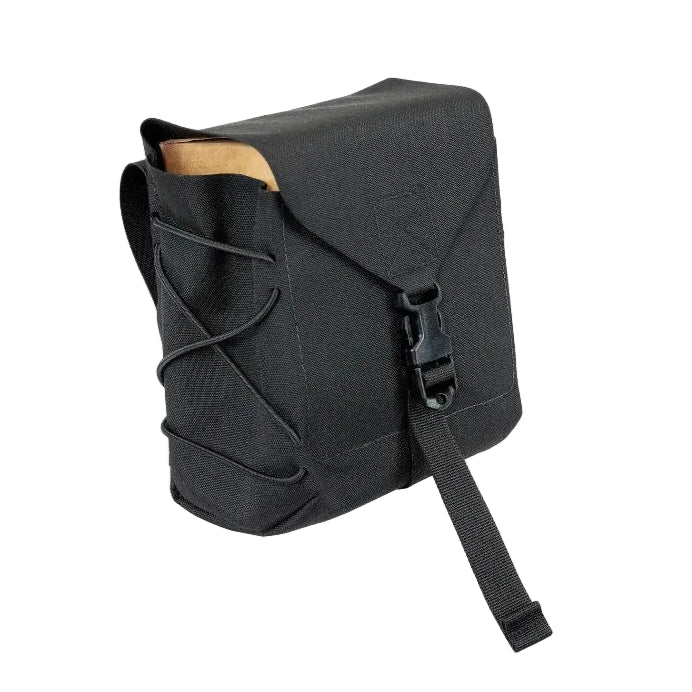 Shaw Concepts BFG Pouch in Black large capacity belt fed ammo pouch with Tegris reinforced front panel and MOLLE PALS mounting, designed for SAW drums, linked ammunition belts, ammo boxes, and heavy duty tactical machine gun loadouts on plate carriers and load bearing gear