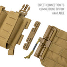 Shaw Concepts Elastic 556 Placard V2 configured for direct to cummerbund attachment, low profile 5.56 mag placard integrating with split bar First Spear Tubes and modular plate carrier systems for streamlined combat gear, military loadouts, and law enforcement duty setups made in the USA