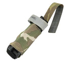 Shaw Concepts Elastic TQ Add On Pouch in Multicam showing MOLLE mounting loops and Tegris tuck tab detail, low profile elastic CAT tourniquet holder designed for plate carriers, battle belts, and duty gear medical setups in military and law enforcement combat applications made in the USA