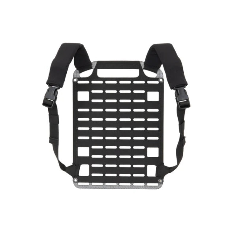 Shaw Concepts Plate Carrier Panel in Black modular back panel expansion kit with Tegris thermoplastic base and 6x6 MOLLE grid for plate carriers