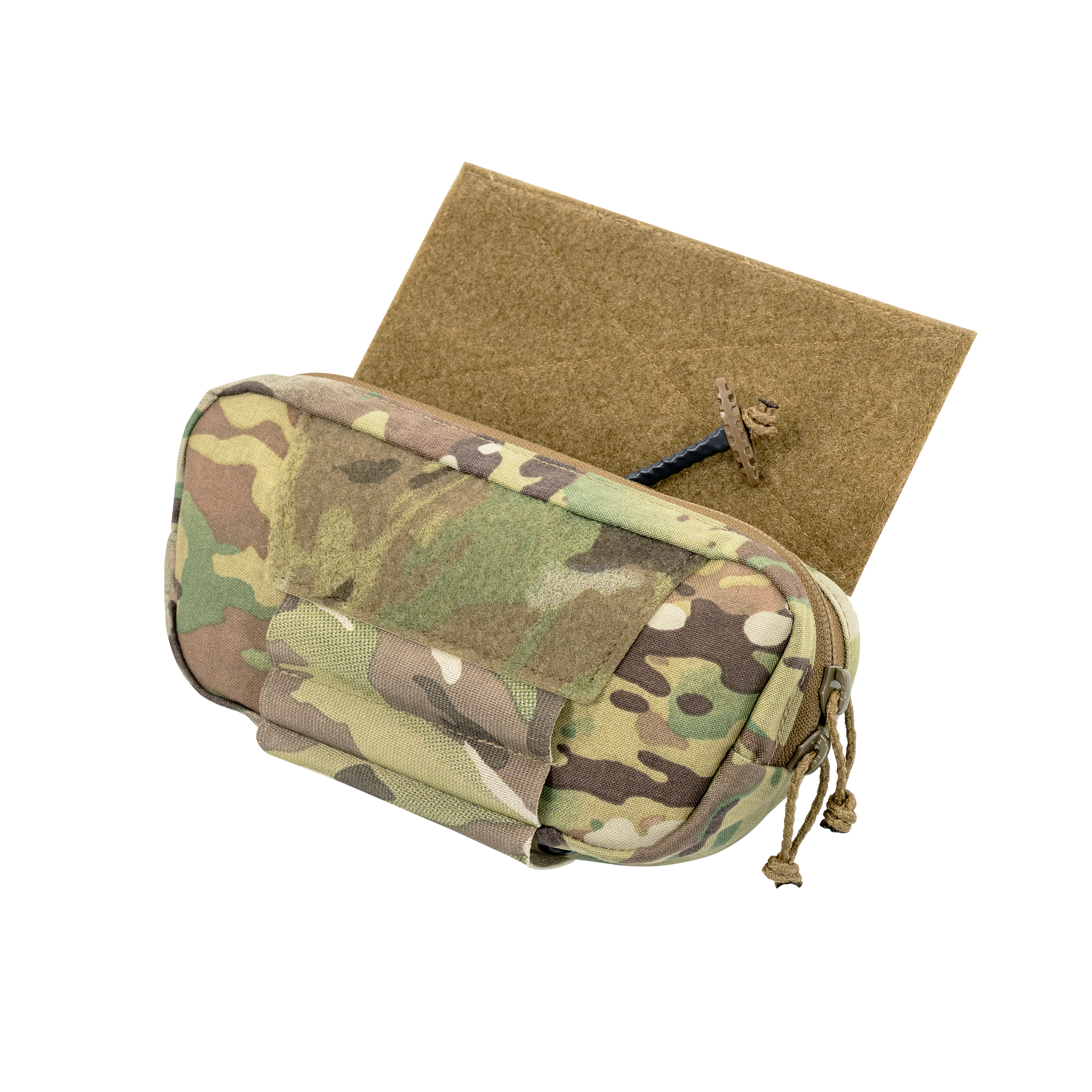 Shaw Concepts RAID Pouch LITE in Multicam featuring a low-profile hanger pouch design with a First Spear Tube mounting flap and compact utility storage.