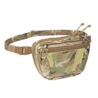 Shaw Concepts RAID Pouch V3 in Multicam configured as fanny pack with detachable First Spear Tube system, modular drop down medical and utility pouch for plate carriers and chest rigs built for IFAK setups, combat gear loadouts, and law enforcement duty applications made in the USA