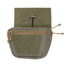 Shaw Concepts RAID Pouch V3 in Ranger Green showing Velcro loop Tubed flap for plate carrier integration, releasable drop down medical and utility pouch with First Spear Tube quick release system built for IFAK setups, modular combat gear loadouts, and law enforcement duty applications made in the USA