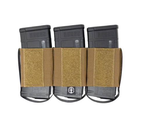 Shaw Concepts RAM Elastic Insert Triple 308 in Coyote reinforced 7.62 magazine insert with Tegris lining for M110 and SCAR-H platforms