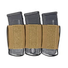Shaw Concepts RAM Elastic Insert Triple 556 in Coyote with Tegris reinforced sidewalls and three 5.56 magazine cells, low profile elastic placard insert designed to protect pouches from lug wear and improve reload speed in hook and loop plate carrier setups made in the USA