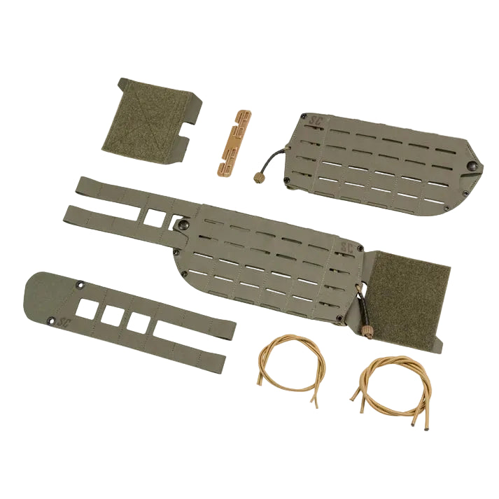 Shaw Concepts S-LOK 5-inch Cummerbund kit in Ranger Green featuring the complete structural cummerbund system with MOLLE sleeves, front flaps, Tubes hardware, and mounting accessories.