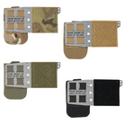Shaw Concepts Shaw Shank V3 displayed in Multicam, Black, Coyote, and Ranger Green, low profile fixed blade knife pouch with Tegris mounting flap designed for plate carrier side mounting, modular combat gear setups, and law enforcement duty loadouts made in the USA
