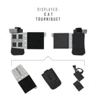 Shaw Concepts Shaw Shank V3 in Black configured with tourniquet for side mount carry on plate carrier, low profile Tegris reinforced pouch designed for modular combat gear setups, military loadouts, and law enforcement duty medical integration made in the USA