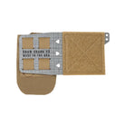 Shaw Concepts Shaw Shank V3 in Coyote low profile fixed blade knife pouch with Tegris mounting flap and loop lined interior, side mount plate carrier knife carrier designed for tactical combat gear setups, military loadouts, and law enforcement duty applications made in the USA