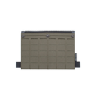Spiritus Systems Back Panel MOLLE Flap in Ranger Green featuring six columns of laser-cut MOLLE webbing, metal eyelets, and zipper attachment for tactical gear.