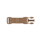Spiritus Systems Elastic Strap Extender in Coyote Brown with elastic webbing, reinforced stitching, and Fastex buckle hardware for added flexibility.