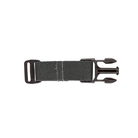 Spiritus Systems Elastic Strap Extender in Black featuring stretch webbing, reinforced stitching, and Fastex buckle hardware for tactical chest rig back straps.
