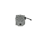 Spiritus Systems Frag Grenade SPUD Pouch in Wolf Grey with laser-cut scrim retention flap, snap closure, and side shock cord.