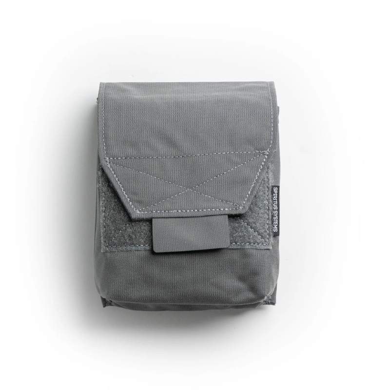 Spiritus Systems JSTA Pouch in Wolf Grey featuring a compact general-purpose storage compartment with hook-and-loop flap closure.