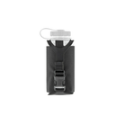 Spiritus Systems Nalgene Water Bottle Pouch in Black with 32oz Nalgene bottle, adjustable retention strap, and quick-release buckle.