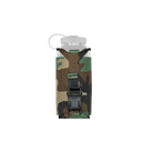 Spiritus Systems Nalgene Water Bottle Pouch in Woodland camouflage with 32oz Nalgene bottle, adjustable retention strap, and black buckle.