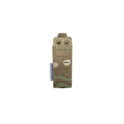 Spiritus Systems Pistol Mag Pouch in Multicam showing rear MOLLE-compatible mounting slots and retention grommets.