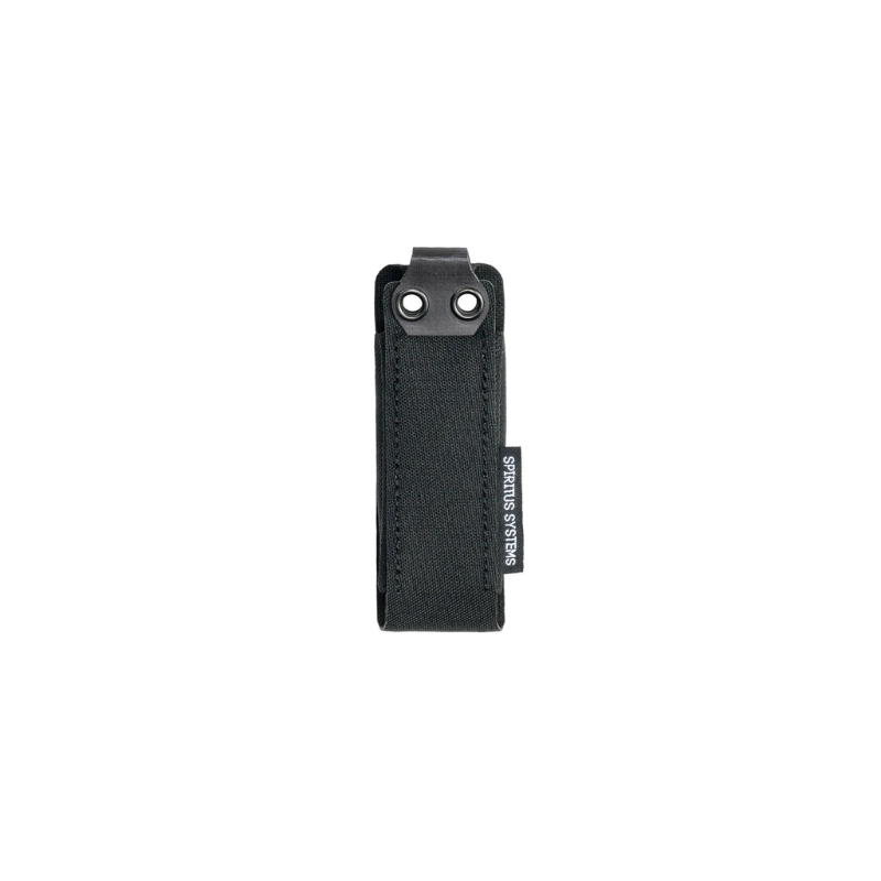 Spiritus Systems Pistol Mag Pouch in Black featuring a low-profile nylon design and dual retention grommets.