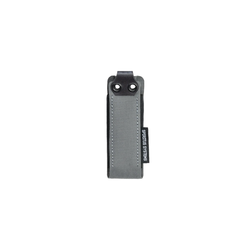 Spiritus Systems Pistol Mag Pouch in Wolf Grey featuring reinforced nylon construction and dual retention grommets.