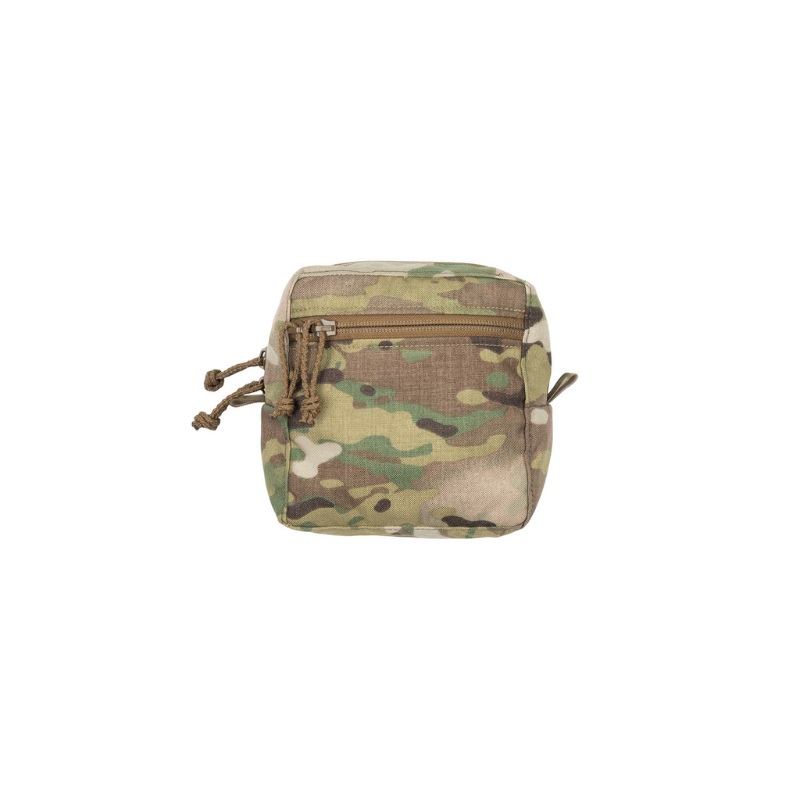 Spiritus Systems Small GP Pouch in Multicam camouflage with front zippered accessory pocket and cord zipper pulls.