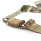 Close-up of the Spiritus Systems Elastic Strap Keeper securing excess webbing on a tactical strap. Elastic keeper reduces strap flap, keeps gear squared away, and fits Spiritus pouches and rigs.