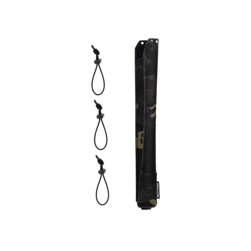 Spiritus Systems Magic Stick Pouch in MultiCam Black featuring an open-top design, adjustable shock cord retention, and MOLLE compatibility for breaching tools and linear charges.