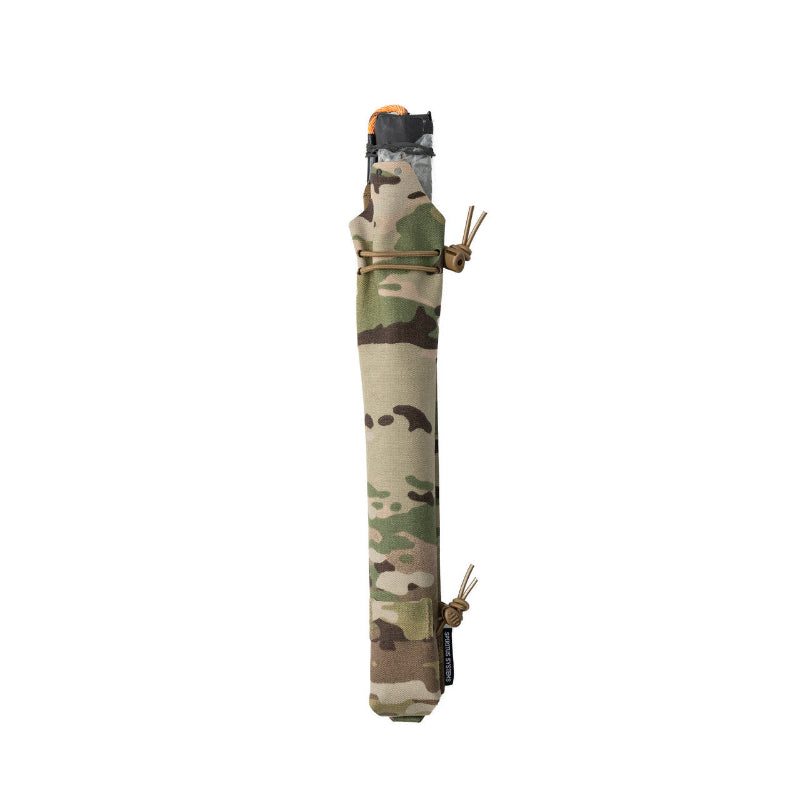 Side profile of the Spiritus Systems Magic Stick Pouch in MultiCam highlighting the slim design and adjustable retention system.