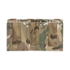 Spiritus Systems TEMP Triple Elastic Mag Pouch in MultiCam, designed to hold three 5.56 magazines or mission tools. Features elastic construction, bungee retention kit, loop panel for patches, and modular compatibility with Micro Fight MkV and Spiritus chest rigs.