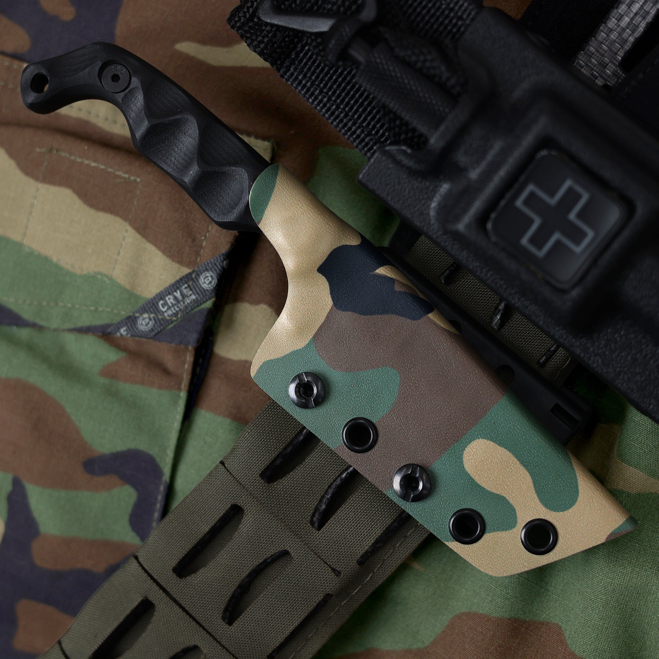 Bravo 5 Tanto Knife TD Exclusive Woodland | Stroup Knives Fixed