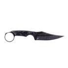 Stroup Knives HM1 tactical fixed blade with black handle and acid-etched 1095 steel blade