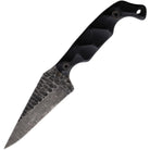 Stroup Knives Bravo 5 black handle with acid etched 1095 high carbon steel drop point blade built for compact EDC and field performance
