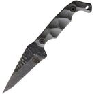 Stroup Knives Bravo 5 grey handle with acid etched 1095 steel drop point blade for durable everyday carry