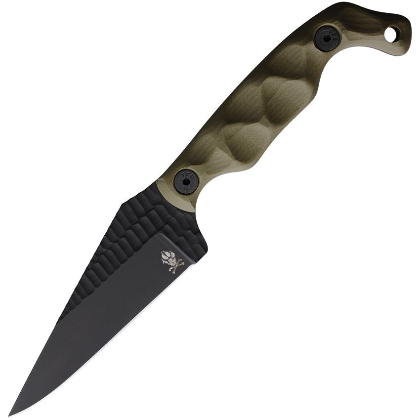 Stroup Knives Bravo 5 OD Green handle paired with Black Cerakote 1095 blade featuring rugged full tang design