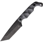 Stroup Bravo 5 Tanto grey handle version with acid etched 1095 high carbon steel blade optimized for durability and edge retention