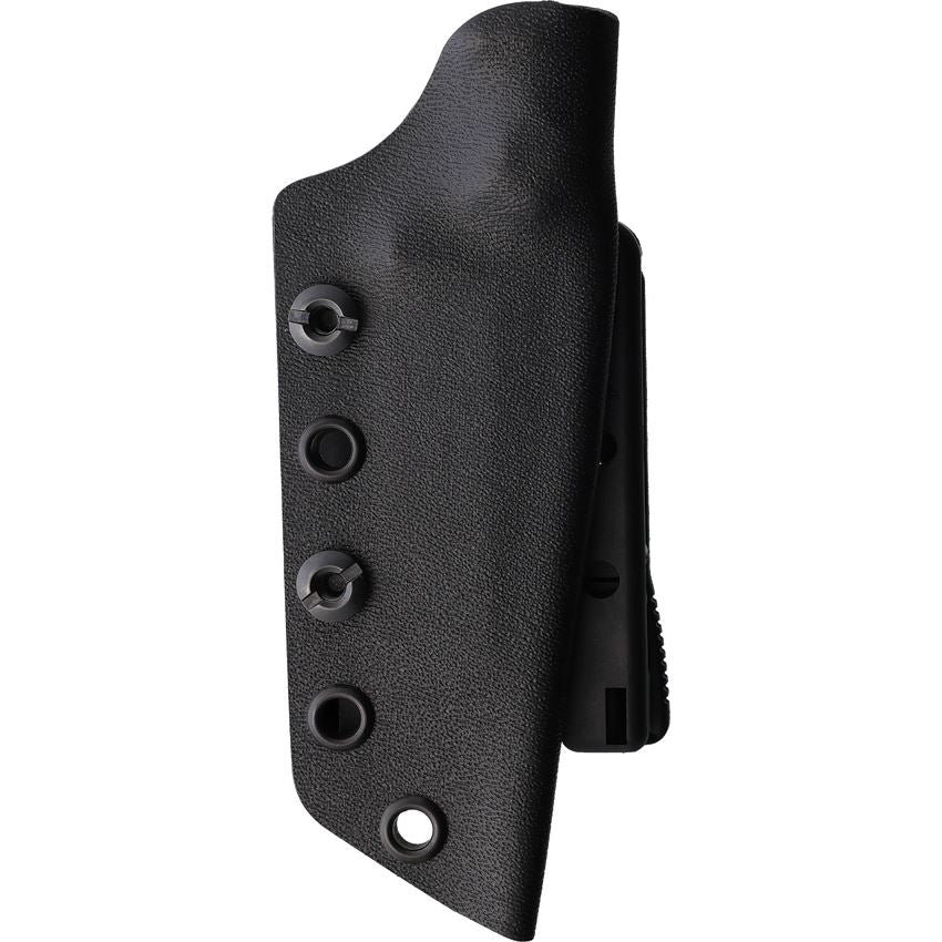 Kydex sheath for Stroup Knives Bravo 5 Tanto designed for secure retention and horizontal or vertical belt carry