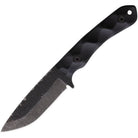 Stroup GP2 tactical knife with black G10 handle and acid etched 1095 high carbon steel blade, compact full tang fixed blade tactical knife for EDC, survival, camping, and field carry made in the USA