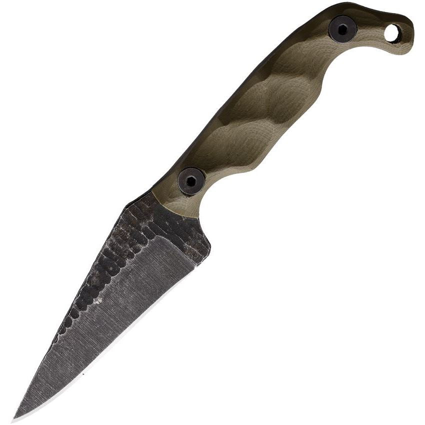 Stroup Mini1 OD Green handle with acid etched 1095 high carbon steel blade