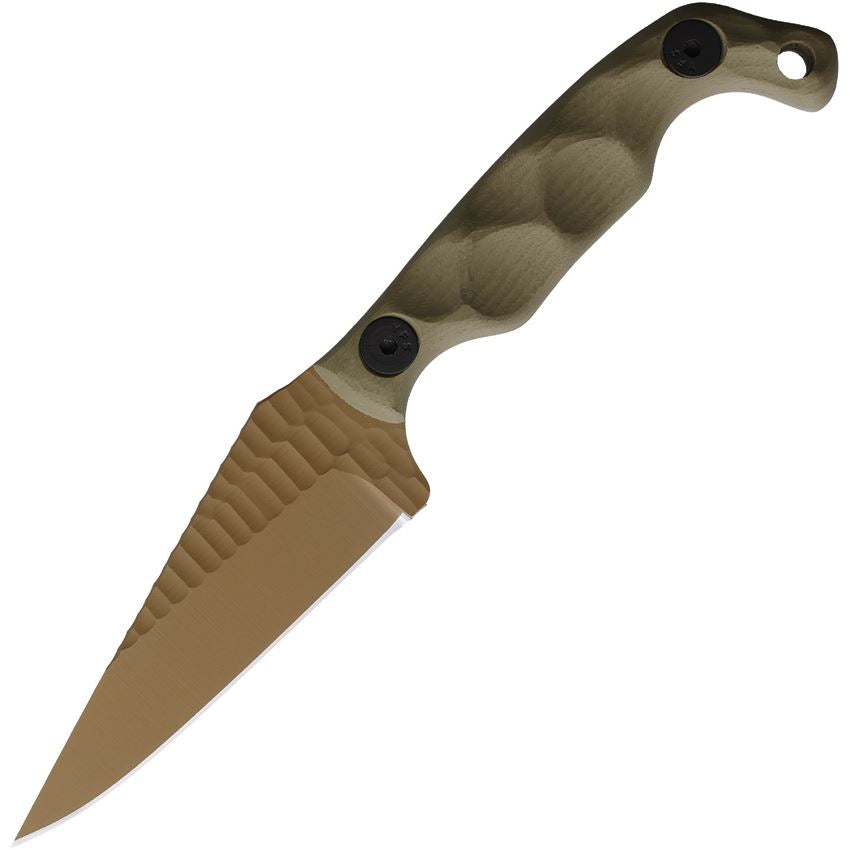 Stroup Mini1 OD Green handle paired with FDE Cerakote compact 1095 blade