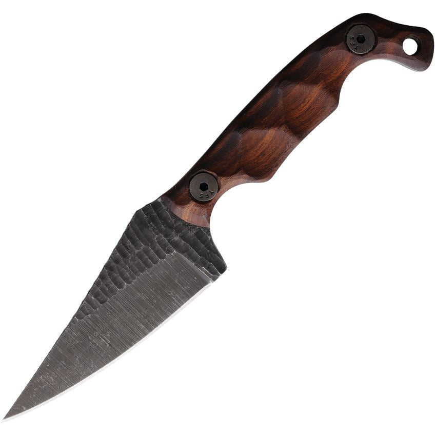 Stroup Knives Mini1 Honduras Rosewood handle with acid etched 1095 high carbon steel blade