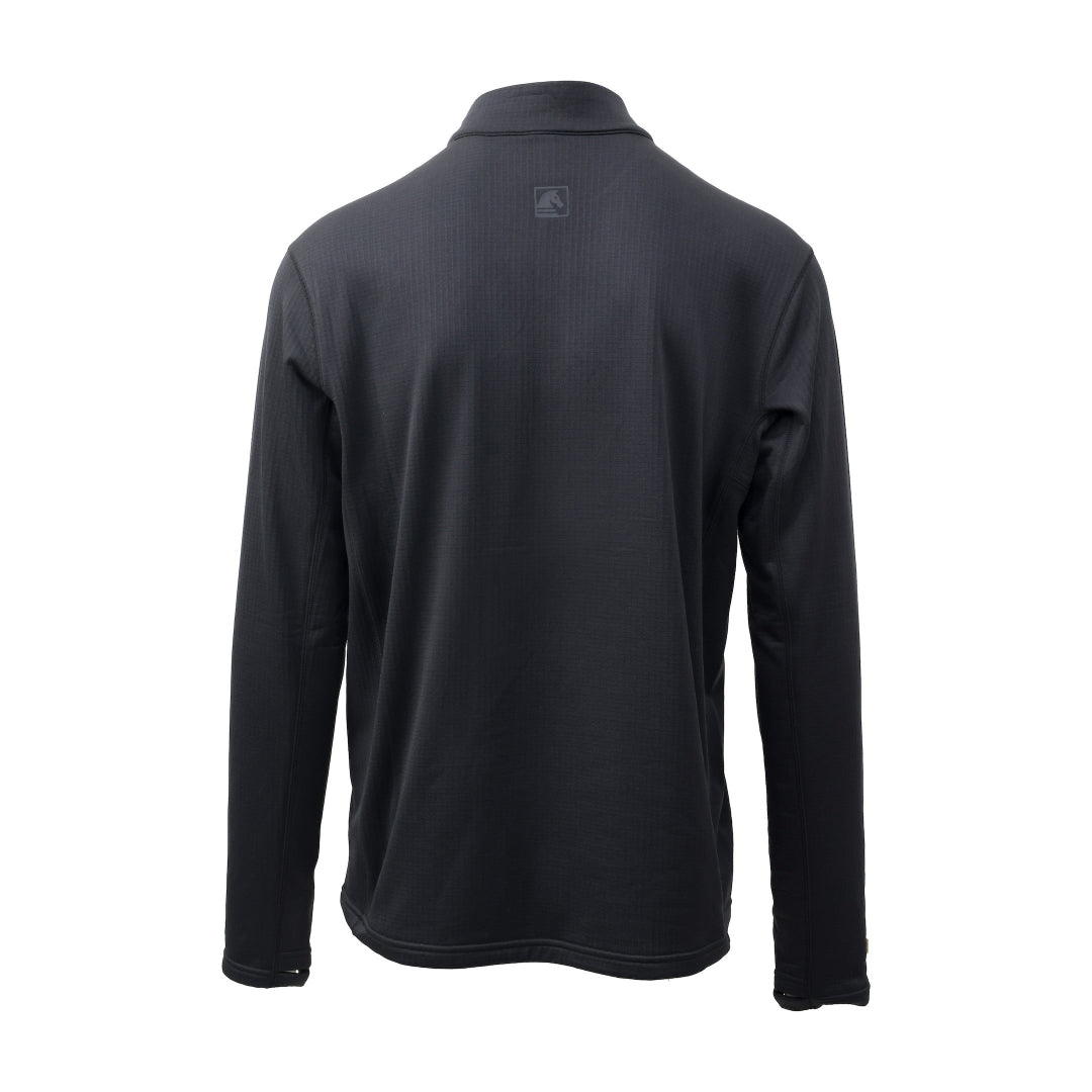 Black long-sleeve shirt on a white background
