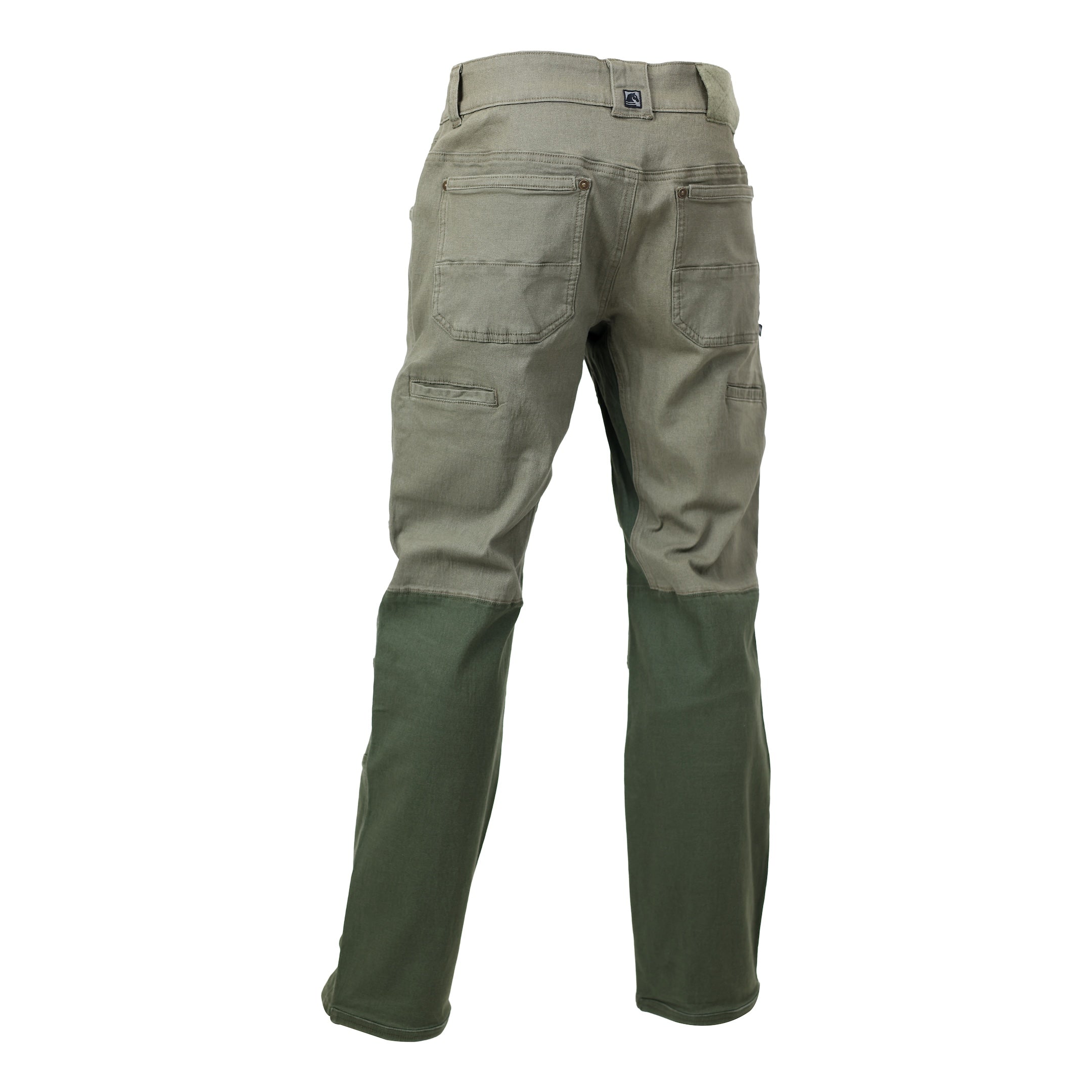 Back view of olive green TD Braddock Tactical Pants showcasing reinforced rear patch pockets, gusseted seat, and workwear-ready tactical construction
