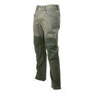 Close-up of TD Braddock Tactical Pants in olive green highlighting double-layered reinforced knee panels built for durability, movement, and rugged range use