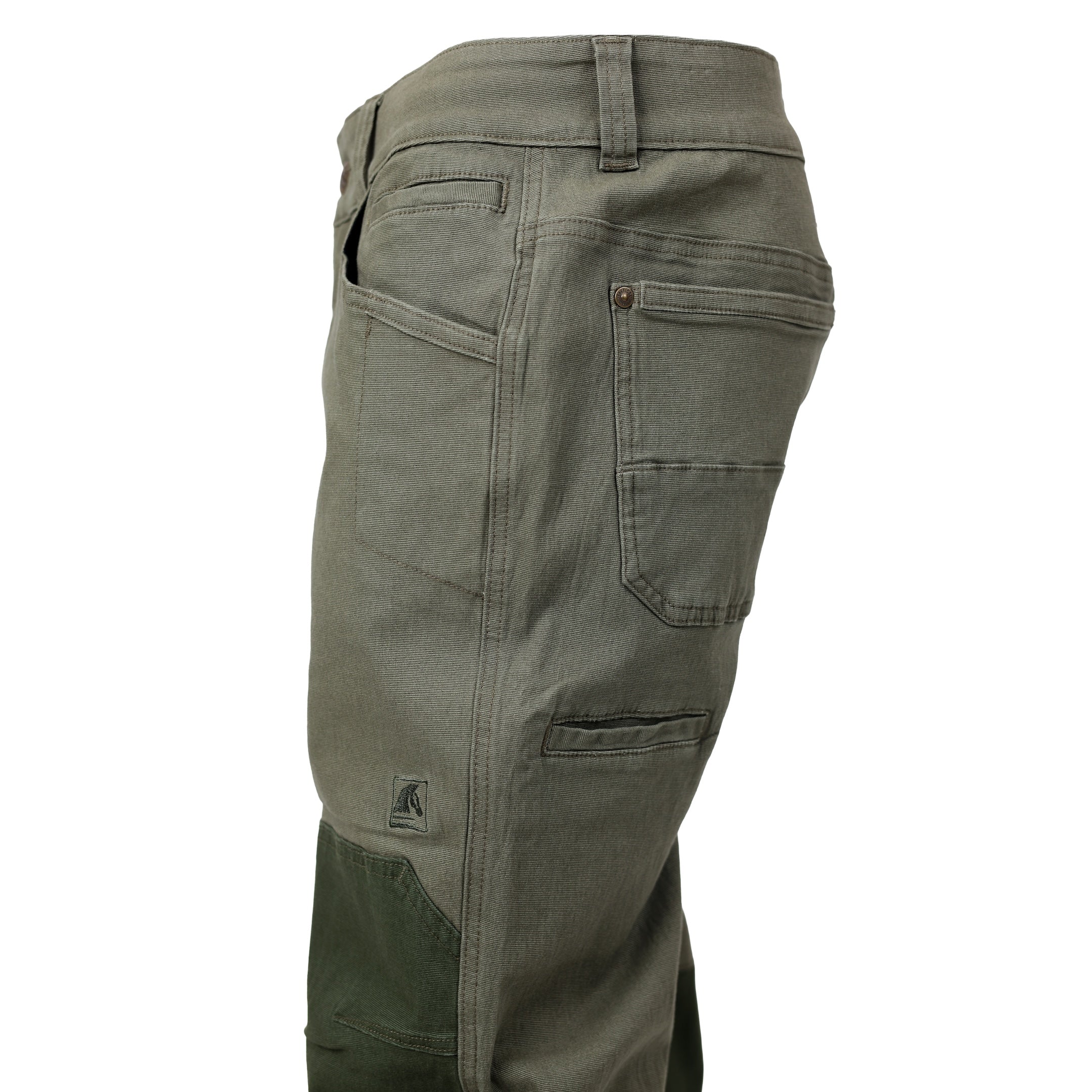 Olive green TD Braddock Tactical Pants showcasing 10-pocket tactical design including reinforced knife slots, mag-compatible coin pockets, and rear utility pockets